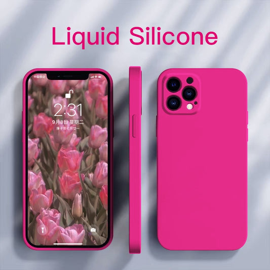 Phone Case Liquid Silicone For iPhone 12 13 14 Plus Pro Max Cover