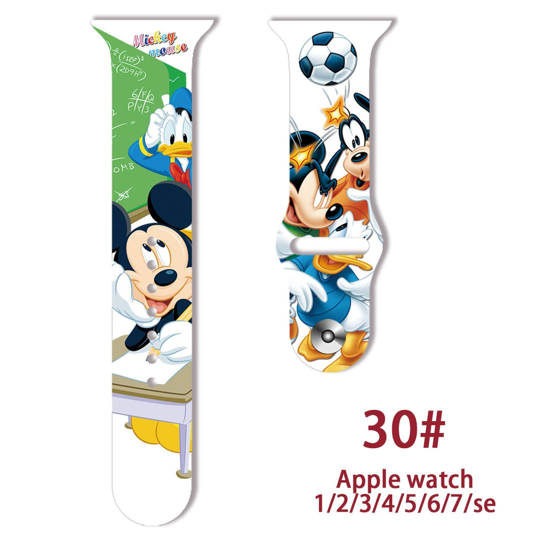 Smart watch strap Disney Mickey Minnie For Apple Watch Series 1 2 3 4 5 6 7 38mm, 40mm, 41mm 42mm, 44mm, 45mm