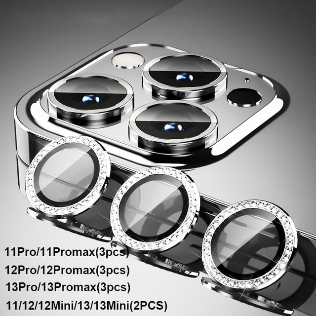 Camera Lens Protector Screen Diamond Case Tempered Glass For iPhone 11 12 13 14 Pro Max 12 Pro Max