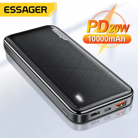 Power Bank Portable Charging Essager PD 20W 10000mAh For iPhone Xiaomi Sumsung