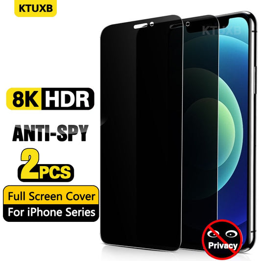 Screen Protector Film Tempered Glass  For iPhone 11 12 13 Pro Max Anti Spy  For iPhone 14 Pro Max