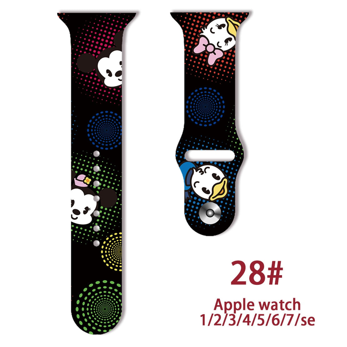 Smart watch strap Disney Mickey Minnie For Apple Watch Series 1 2 3 4 5 6 7 38mm, 40mm, 41mm 42mm, 44mm, 45mm