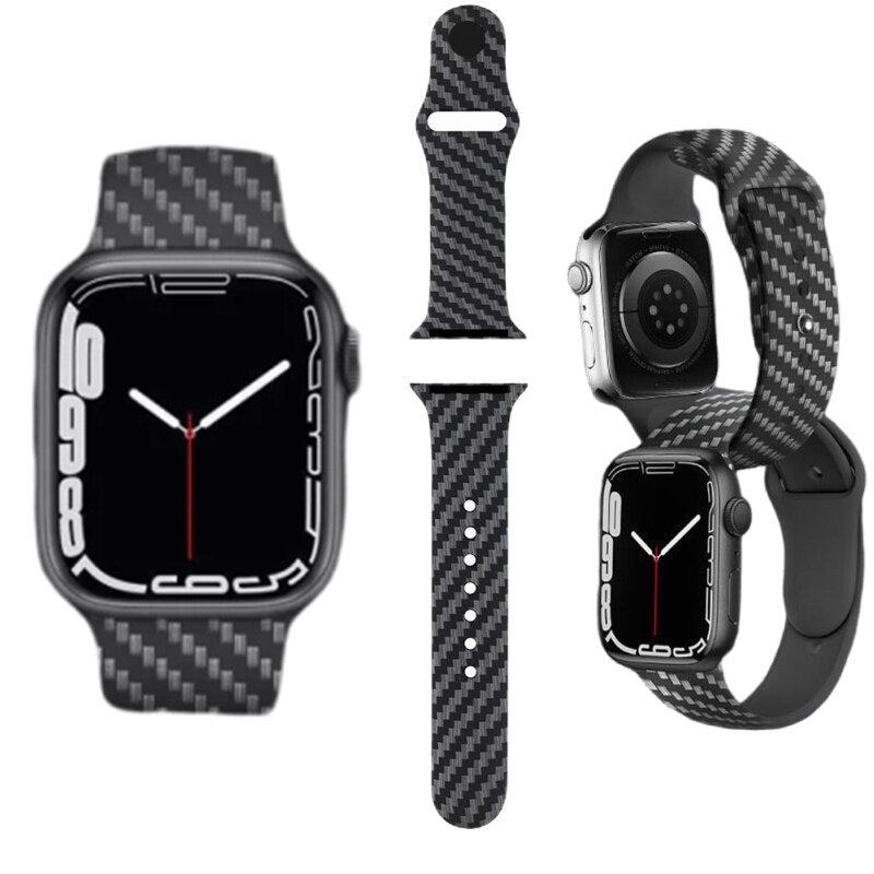 Smart Watch Strap for Apple Watch Series 4 5 6 SE 7 38mm 40mm 41mm 42mm 44mm 45mm Silicone