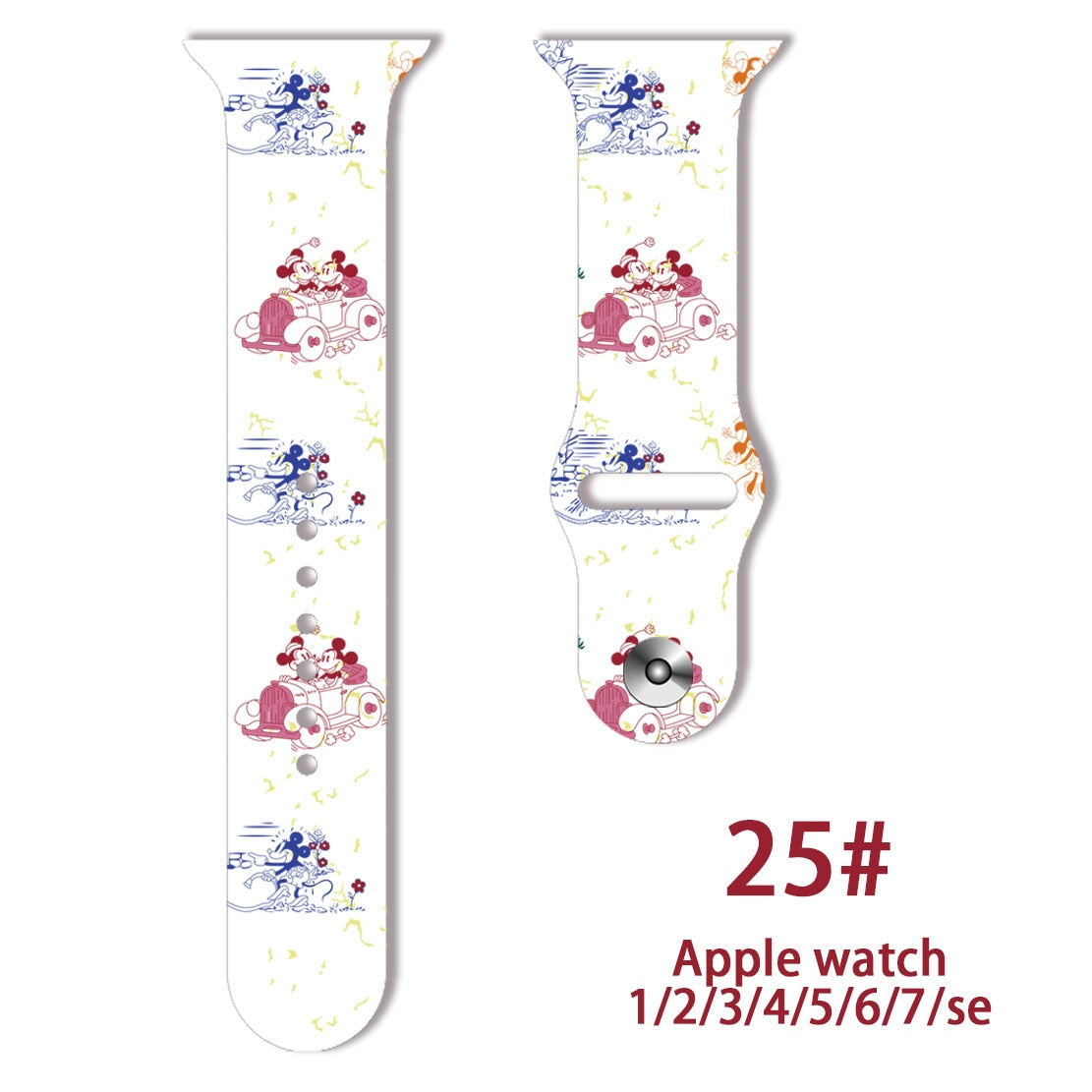 Smart watch strap Disney Mickey Minnie For Apple Watch Series 1 2 3 4 5 6 7 38mm, 40mm, 41mm 42mm, 44mm, 45mm