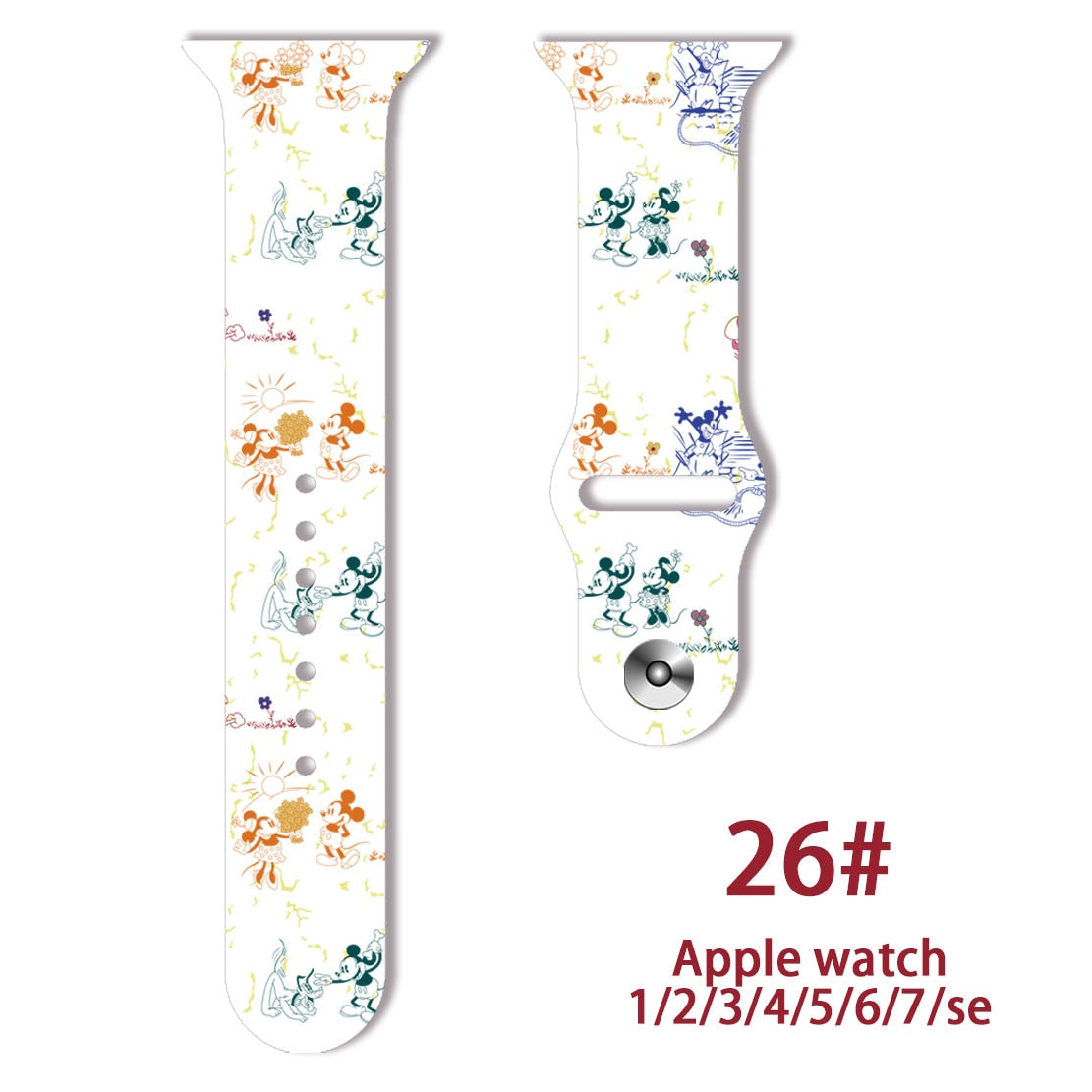 Smart watch strap Disney Mickey Minnie For Apple Watch Series 1 2 3 4 5 6 7 38mm, 40mm, 41mm 42mm, 44mm, 45mm