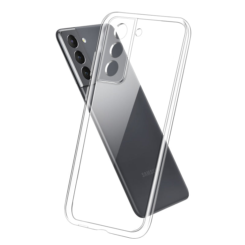 Phone Case Liquid SiliconeTransparent Soft Silicone For Samsung Galaxy S23 S22 S21 S20 Ultra Plus Slim Clear Shockproof Cover