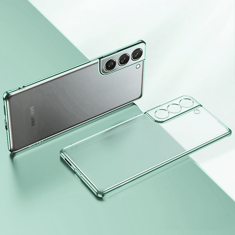 Phone Case Liquid SiliconeTransparent Soft Silicone For Samsung Galaxy S23 S22 S21 S20 Ultra Plus Slim Clear Shockproof Cover