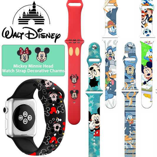 Smart watch strap Disney Mickey Minnie For Apple Watch Series 1 2 3 4 5 6 7 38mm, 40mm, 41mm 42mm, 44mm, 45mm